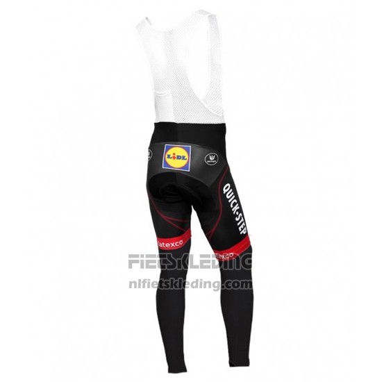 2016 Fietskleding Etixx Quick Step Rood en Zwart Lange Mouwen en Koersbroek